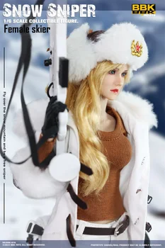 BBK BBK018 1/6 Zime Sneh Sniper Sledge Žena Lyžiar Hnuteľný Akcie Obrázok Nastaviť Model Pre Fanúšikov Zbierať Darček
