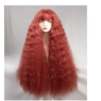 Ženské Kučeravé Parochne Halloween Lolita Cosplay Kostým Syntetické Vlasy Na Červeno Dlhé