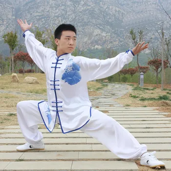 Muži Tai Chi bojové umenia Kungfu uniformy Čínskej tradičnej sveter, hodváb mlieko nohavice Wushu meditácie oblečenie set