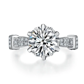 Nádherné Žiarivé Srdce a Šípy 1.5 Ct 7,5 mm D Moissanite Diamantový Prsteň Biele Zlato 18K Zásnubný Prsteň Jedinečné Šperky