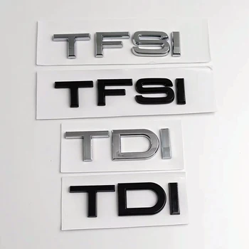 3d ABS Black TFSI Logo TDI Písmená Kufri Znak, Odznak Pre Audi A3 A4 A5 A6 A7 A8 Q2 Q3 Q5 Q7 Q8 TFSI TDI Nálepky Príslušenstvo