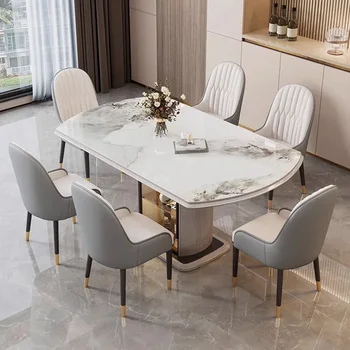 Priestor Sporiteľov Minimalistický Jedálenský Stôl Luxusné Bývanie Dizajn Relaxačné Jedálenský Stôl Nepremokavé Nordic Mesa De Comedor Bytový Nábytok