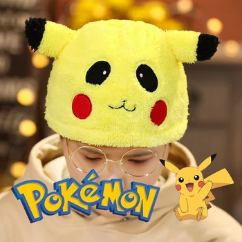 Pokémon Pikachu Ucho Klobúk Žena Komiksu, Anime Jeseň a v Zime Rodič-dieťa Ochranu Sluchu Teplé Príliv Plyšové Studenej Ochrany Roztomilý