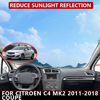 Koberec Dash mat pre Citroen C4 MK2 2011-2018 Auto Tabuľa Nežnej Pokrytie Čiernym bloky prachu znižuje hluk auto príslušenstvo