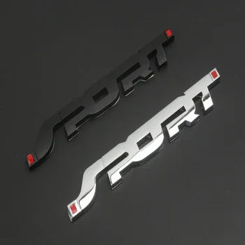 Pre Ford Focus Fiesta MK2 MK5 MK3 Auto Príslušenstvo Nálepky Kovové 3D Chrome Black Auto batožinového priestoru Racing Sport List Styling Odznak