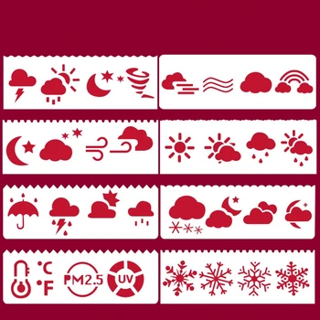 8Pcs 17*6typ Počasie Cloud Snehu DIY Vrstvenie Blany Maľovanie Zápisník Sfarbenie Razba Album Dekoratívne Šablónu Karty