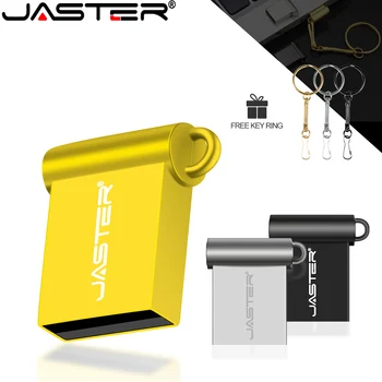 JASTER Kovové USB Flash Disk 128GB Striebro Memory Stick 64GB Kreatívny Darček kl ' úč 32 gb Voľného Logo USB kľúč 16GB MiNi U Disku 8 GB