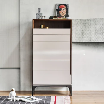 Kabinet minimalistický 70 cm dyha orech+maľované šesť skrine.