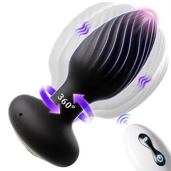 Otáčanie 360 Vibračný Análny Plug 7 Rýchlostiach Diaľkové Ovládanie Zadok Plug Vibrátor Masáž Prostaty Riti, Sexuálne Hračky Pre Mužov, Ženy, Dospelých