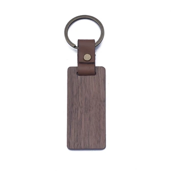2024 Nový Prázdny Obdĺžnik-Tvarované Drevené Keychain Nedokončené Dreva Keychain Prispôsobené pre Krúžok na Tlačidlo Menovky DIY Keychain Craf