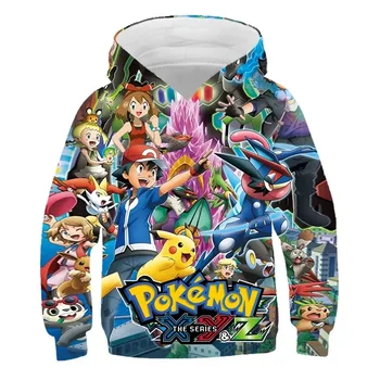 2023 detské Oblečenie Pokemon Hoodies Pre detský Tlač Cartoon FashionPikachu Hoodies Chlapci a Dievčatá Darčeky Narodeniny Oblečenie