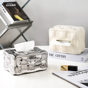 Svetlo Luxusné Biscuit Tkaniva Box Výzdoba Domov Tvorivé Moderné High-end Verandu Tabuľky Papierovej Krabici