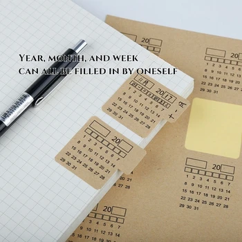 Samostatné plnenia index nálepky, 12-mesačného kraft papier kalendár príručky, denníky, klasifikácia označenia, 2 a tvorivosť.