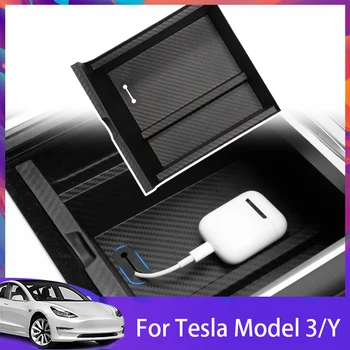 TPE Úložný Box Pre Tesla Model 3 Y 2017-2023 Príslušenstvo Centrum Kontroly Úložný Box Centrálna lakťová opierka Skladovanie Prípade Tesla Model 3Y