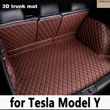 Kožený kufor Pre Tesla model y batožinového priestoru mat 2019-2023Cargo Líniové Kožené Pet Mat Kobercov Súprava