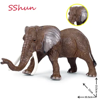 Deti simulácia voľne žijúcich zvierat duté slon model Africké muž slon Zoo slon Ázijský slon Statický model hračka