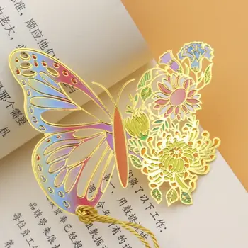 Čítanie Značku Učiteľov'Day Darček Kovové Čítanie Záložku Vyprázdnené Motýľ Kvet Záložku Knihy Page Marker Knihy Paginator