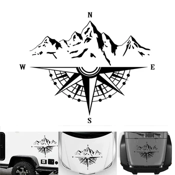 1Pcs Horských dobrodružstvo kompas auto nálepky DIY ozdobu modelovanie rv kempingové vozidlo strane kapota vinylové nálepky príslušenstvo