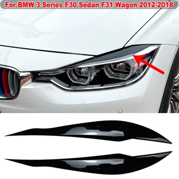 Obočie Nálepka Pre BMW Radu 3 F30 Sedan F31 Vozeň 2012-2018 Predného Svetlometu Viečka Očí Veko Krytu Výbava Nálepky, Auto Príslušenstvo
