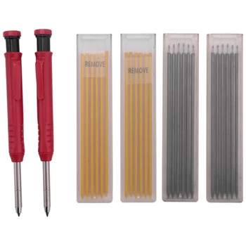 2 Solid Farba, Spracovanie Dreva Ceruzky S Orezávatko A 24 Viesť Mechanické Ceruzky, Vhodné Na Drevo Označenie Podlahy