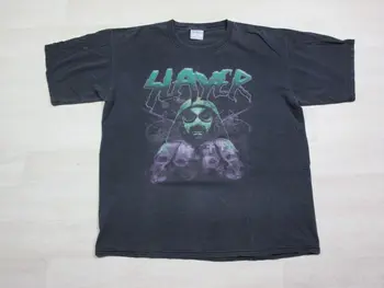 Vintage Y2K Slayer Heavy Metal Rock Zelená Tvár Masku Kapela T Tričko Black Sz (XL) dlhé rukávy
