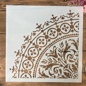 30*30 cm Mandala 1/4 Kolo Geometrie DIY Vrstvenie Blany Maľovanie Zápisník Sfarbenie Razba Album Dekoratívne Šablóny