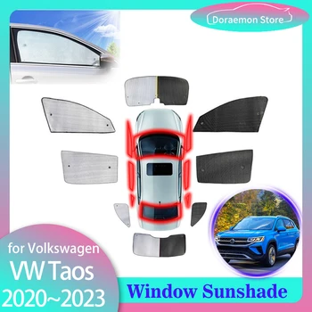 Celkoveho Slnečníky pre Volkswagen VW Taos 2020~2023 Zadné Sklo Záves na Prednej Strane Slnko Windows Clonu Rohože Auto Príslušenstvo