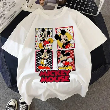 Disney Tričká Mickey Minnie Mouse Oblečenie Letné T-Shirts Ženy, Deti Karikatúry Anime Top Y2k Dievča Tees Tričko