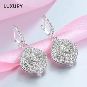 Luxusné 100% 925 Sterling Full High Carbon Diamond náušnice Pre ženy Šumivé Jemné Šperky