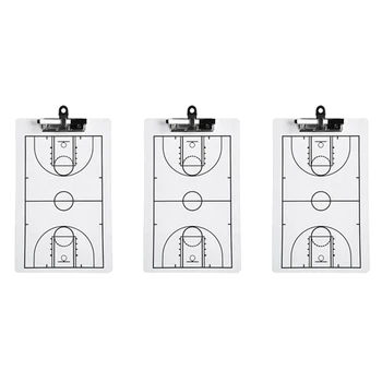 3Pack Basketbalový Tréner Schránky, 13.78 X 8.66 Palcový Suché stieracie Koučovanie Rada, obojstrannú Úplnú Značku Rada Odolný Jednoduchá Inštalácia